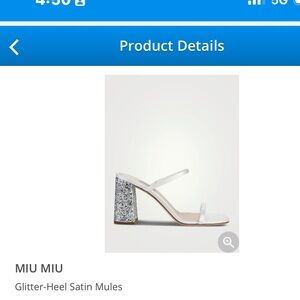 Brand new Miumiu Glitter heel satin mules